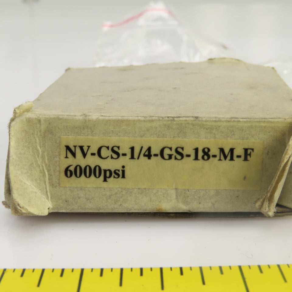 NV-CS-1/4-GS-18-M-F Carbon Steel Needle Valve 1/4" x 1/4" 6000PSI