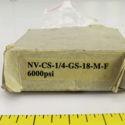 NV-CS-1/4-GS-18-M-F Carbon Steel Needle Valve 1/4" x 1/4" 6000PSI