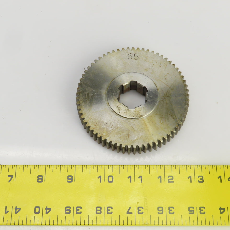 65 Tooth Spur Gear 20° 3.955" OD 0.944" Spline Bore 6 Tooth 5/8" Wide