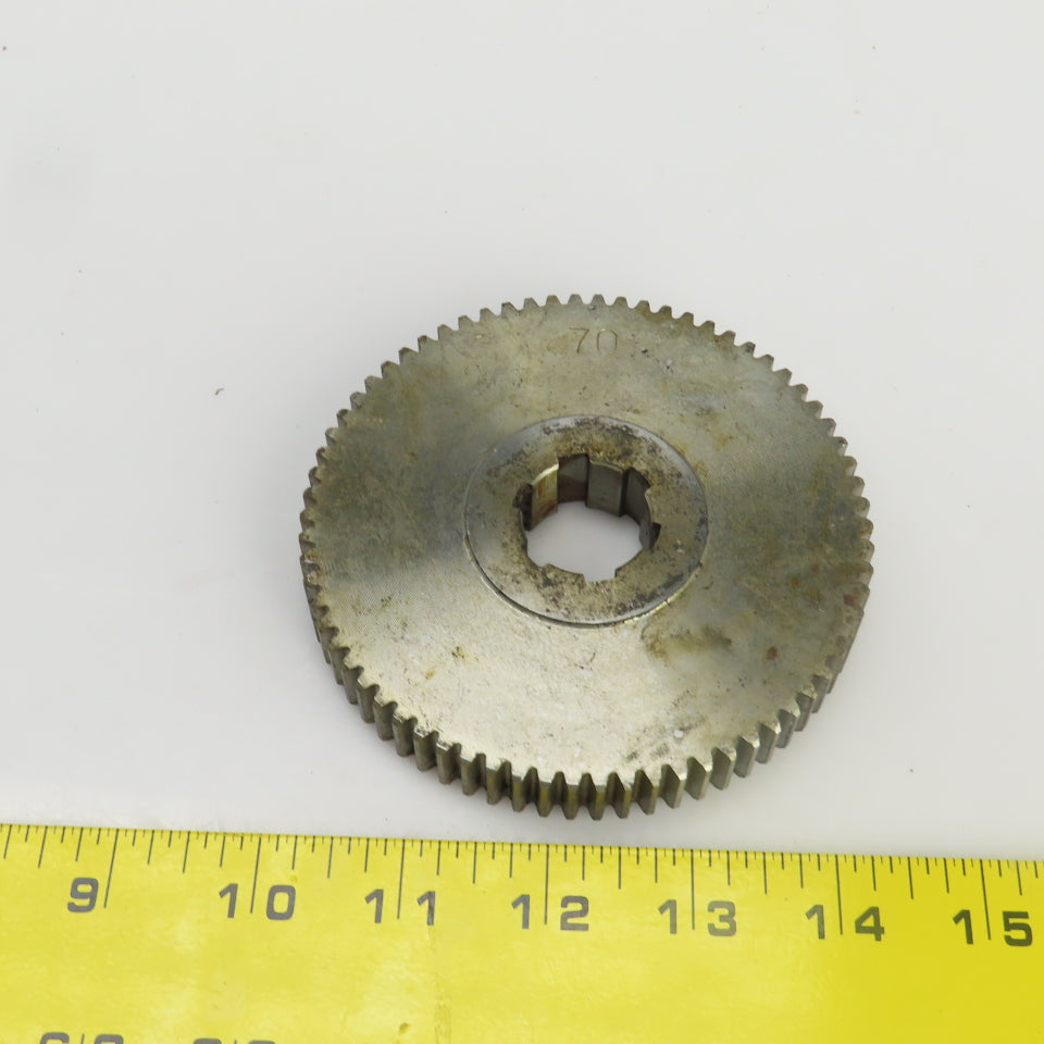 70 Tooth Spur Gear 20° 4.250" OD 0.944" Spline Bore 6 Tooth 5/8" Wide