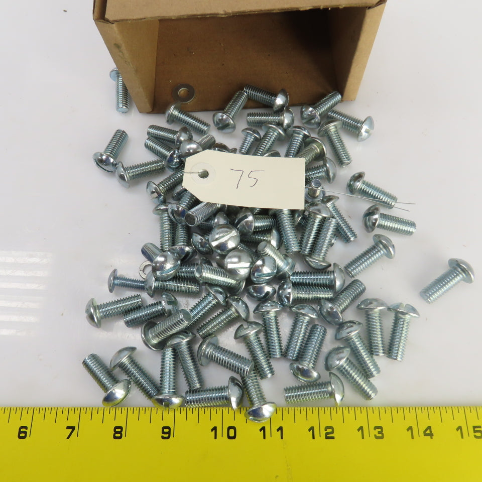3/8"-16 x 1" Stainless Steel Round Head Slotted Screws Lot Of 75