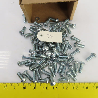 3/8"-16 x 1" Stainless Steel Round Head Slotted Screws Lot Of 75