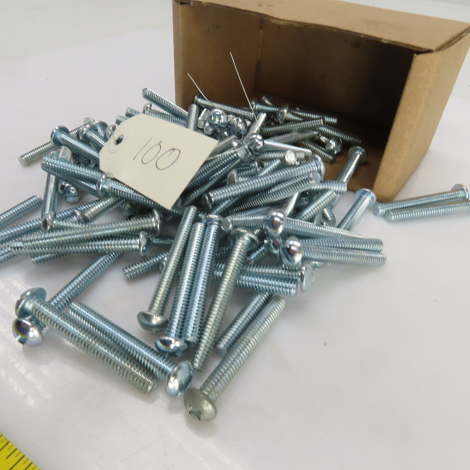 1/4"-20 x 1-7/8" Stainless Steel Round Head Slotted Screws Lot Of 100