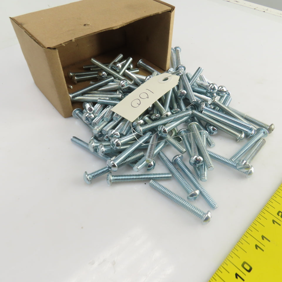1/4"-20 x 1-7/8" Stainless Steel Round Head Slotted Screws Lot Of 100