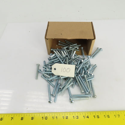 1/4"-20 x 1-7/8" Stainless Steel Round Head Slotted Screws Lot Of 100