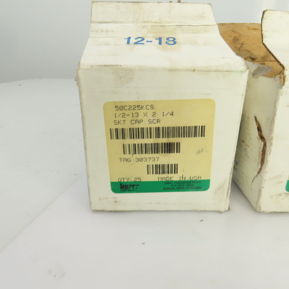 1/2"-13 x 2-1/4" Socket Head Cap Screw Black Oxide Alloy Lot Of 30