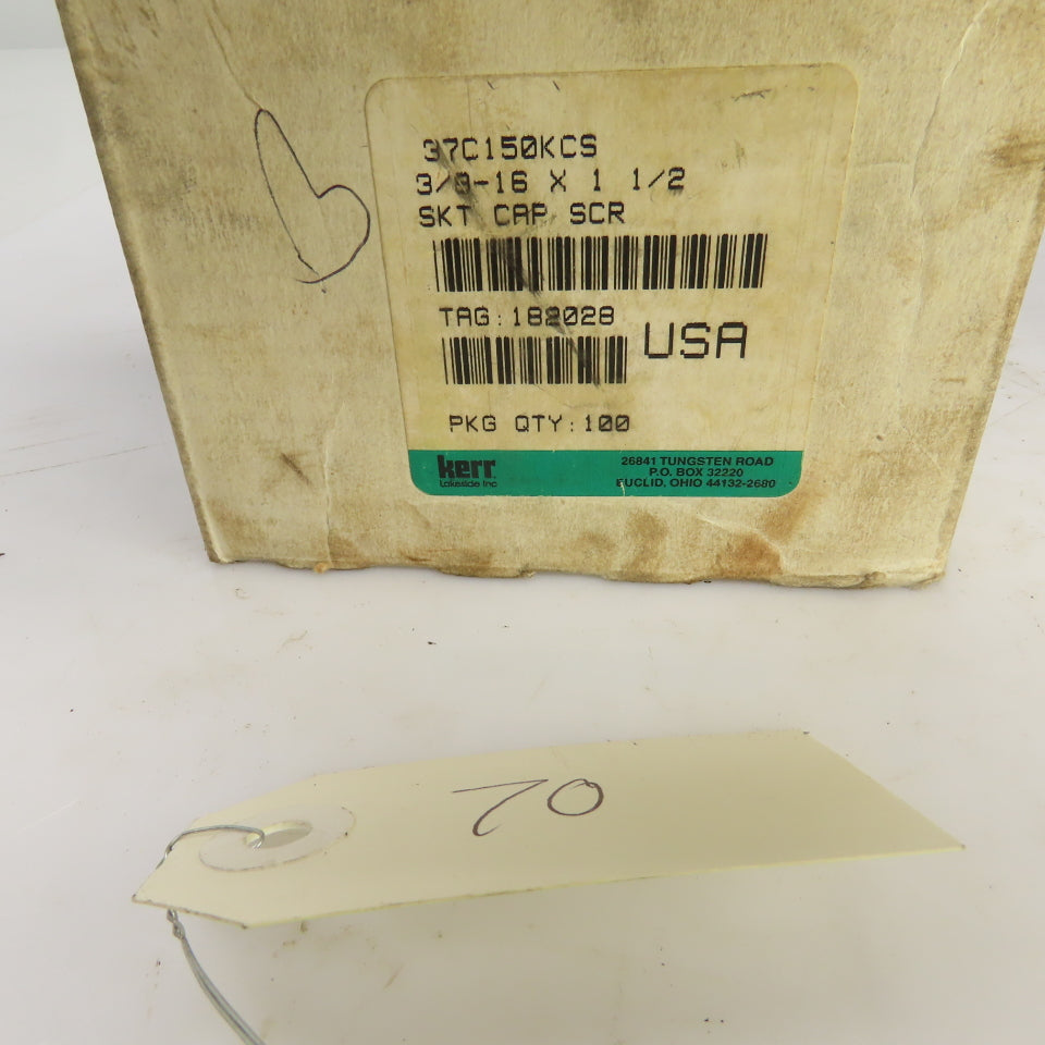 3/8"-16 x 2-1/4" 3/8"-16 x 1-1/2" Socket Head Cap Screw Oxide Alloy Lot/100