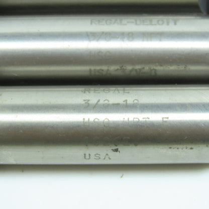 Regal 3/8"-18 NPTF HSS Straight Flute Taper Pipe Thread Tap 4F 8" OAL Lot of 3