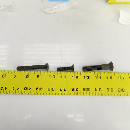 Large Lot Of Misc. Flat Head Hex Drive Screws 3/8"-16x2-3/4 Oxide Alloy Lot/110