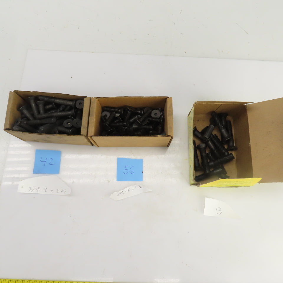 Large Lot Of Misc. Flat Head Hex Drive Screws 3/8"-16x2-3/4 Oxide Alloy Lot/110