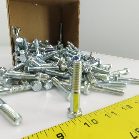 3/8"-16 x 2" Hex Head Zinc Plated Grade 5 Cap Screw Lot Of 150