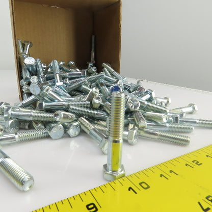 3/8"-16 x 2" Hex Head Zinc Plated Grade 5 Cap Screw Lot Of 150
