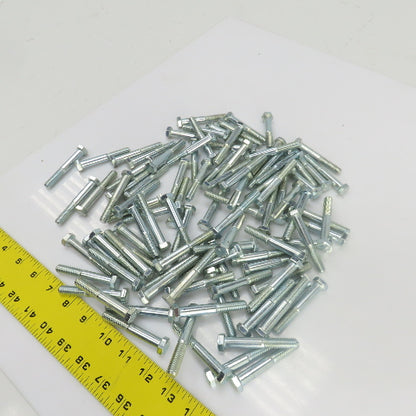 3/8"-16 x 2-1/2" Hex Head Zinc Plated Grade 5 Cap Screw Lot Of 95