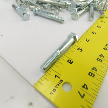 3/8"-16 x 2-1/2" Hex Head Zinc Plated Grade 5 Cap Screw Lot Of 95