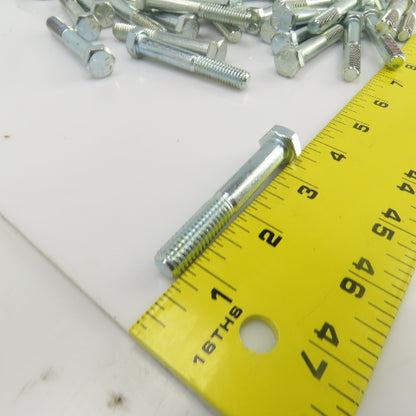 3/8"-16 x 2-1/2" Hex Head Zinc Plated Grade 5 Cap Screw Lot Of 95