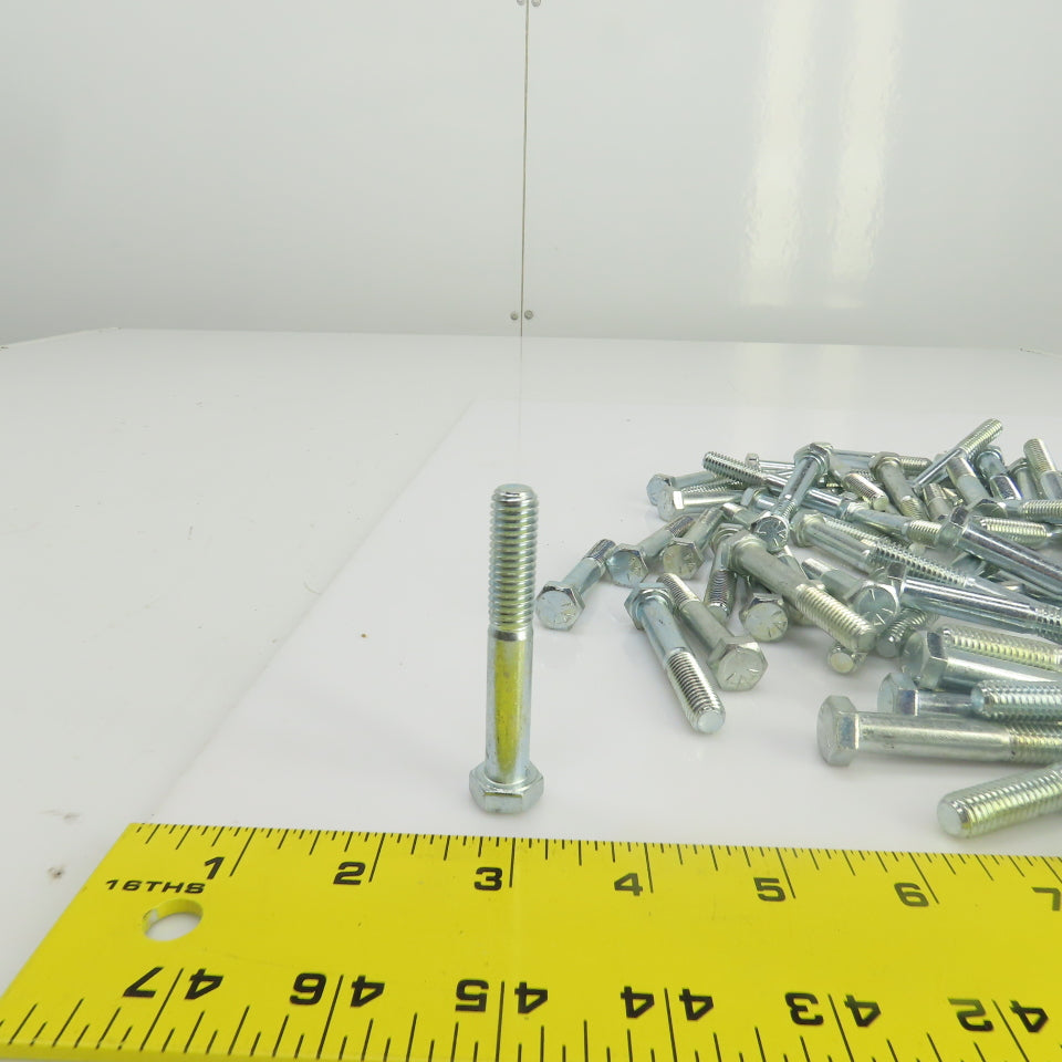 3/8"-16 x 2-1/2" Hex Head Zinc Plated Grade 5 Cap Screw Lot Of 95
