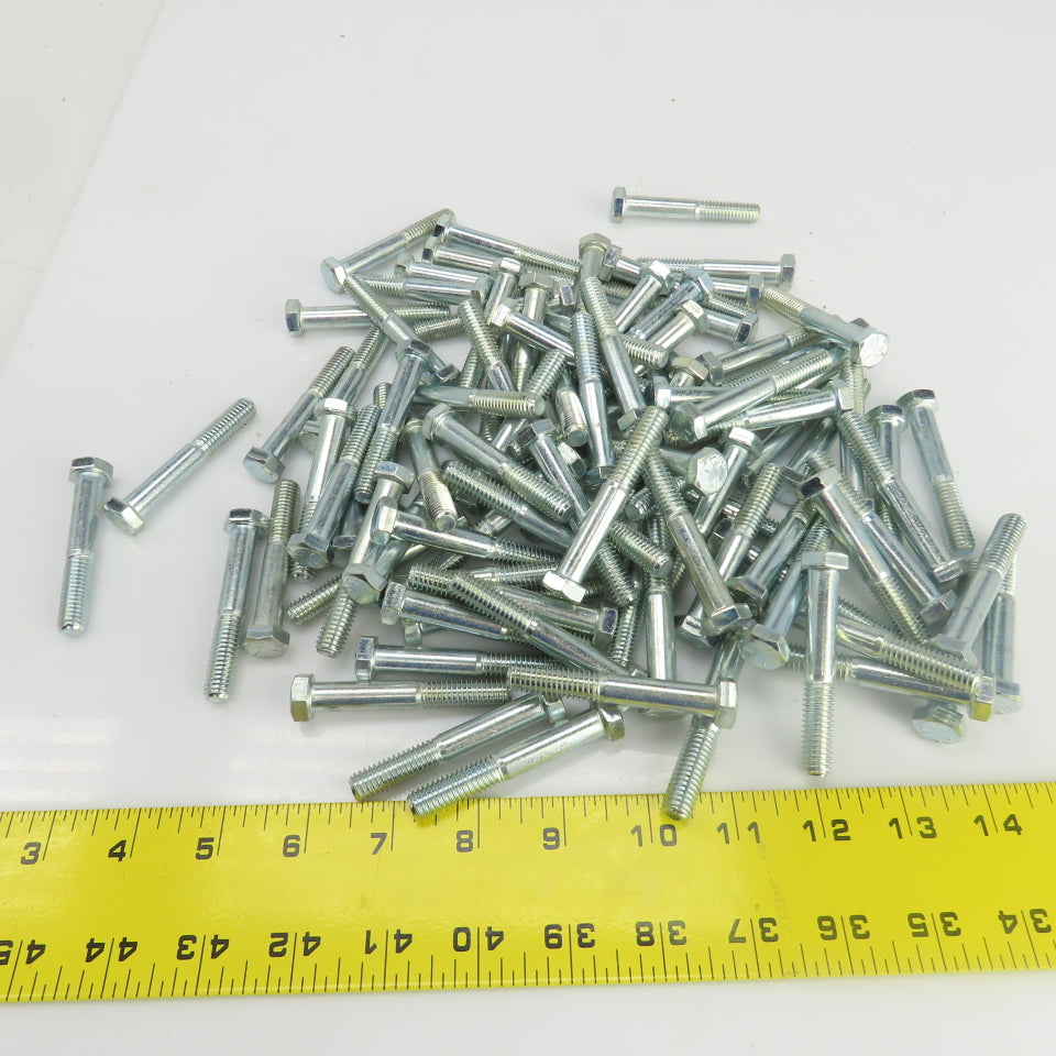 3/8"-16 x 2-1/2" Hex Head Zinc Plated Grade 5 Cap Screw Lot Of 95