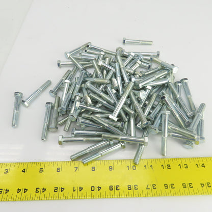 3/8"-16 x 2-1/2" Hex Head Zinc Plated Grade 5 Cap Screw Lot Of 95