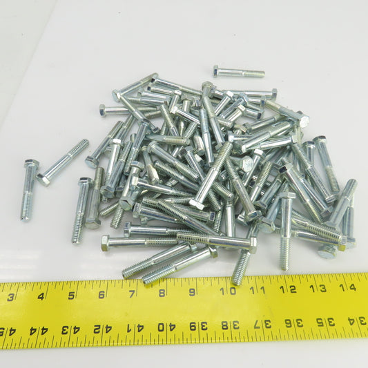 3/8"-16 x 2-1/2" Hex Head Zinc Plated Grade 5 Cap Screw Lot Of 95