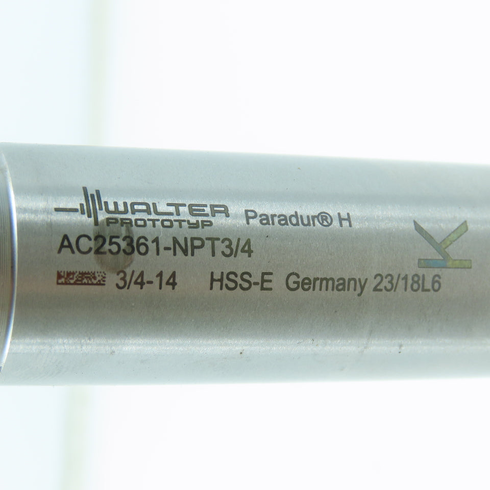 Walter Prototyp AC25361-NPT3/4 HSS 3/4"-14 Straight Flute Taper Pipe Tap 5F
