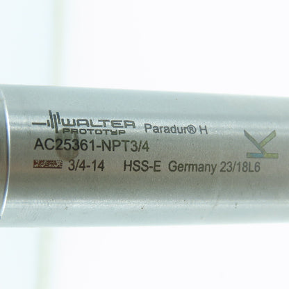 Walter Prototyp AC25361-NPT3/4 HSS 3/4"-14 Straight Flute Taper Pipe Tap 5F