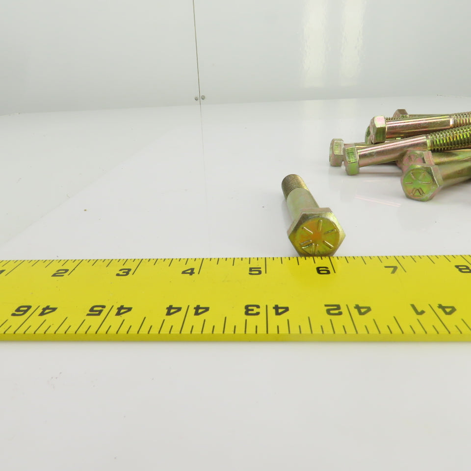 9/16"-12 x 3-1/2" Hex Head Yellow-Chromate Plated Grade 8 Cap Screw Lot Of 23