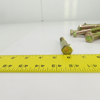9/16"-12 x 3-1/2" Hex Head Yellow-Chromate Plated Grade 8 Cap Screw Lot Of 23