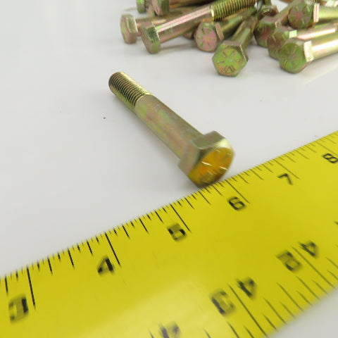 9/16"-12 x 3-1/2" Hex Head Yellow-Chromate Plated Grade 8 Cap Screw Lot Of 23