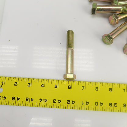 9/16"-12 x 3-1/2" Hex Head Yellow-Chromate Plated Grade 8 Cap Screw Lot Of 23