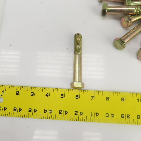 9/16"-12 x 3-1/2" Hex Head Yellow-Chromate Plated Grade 8 Cap Screw Lot Of 23