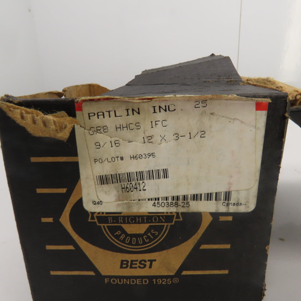 9/16"-12 x 3-1/2" Hex Head Yellow-Chromate Plated Grade 8 Cap Screw Lot Of 23