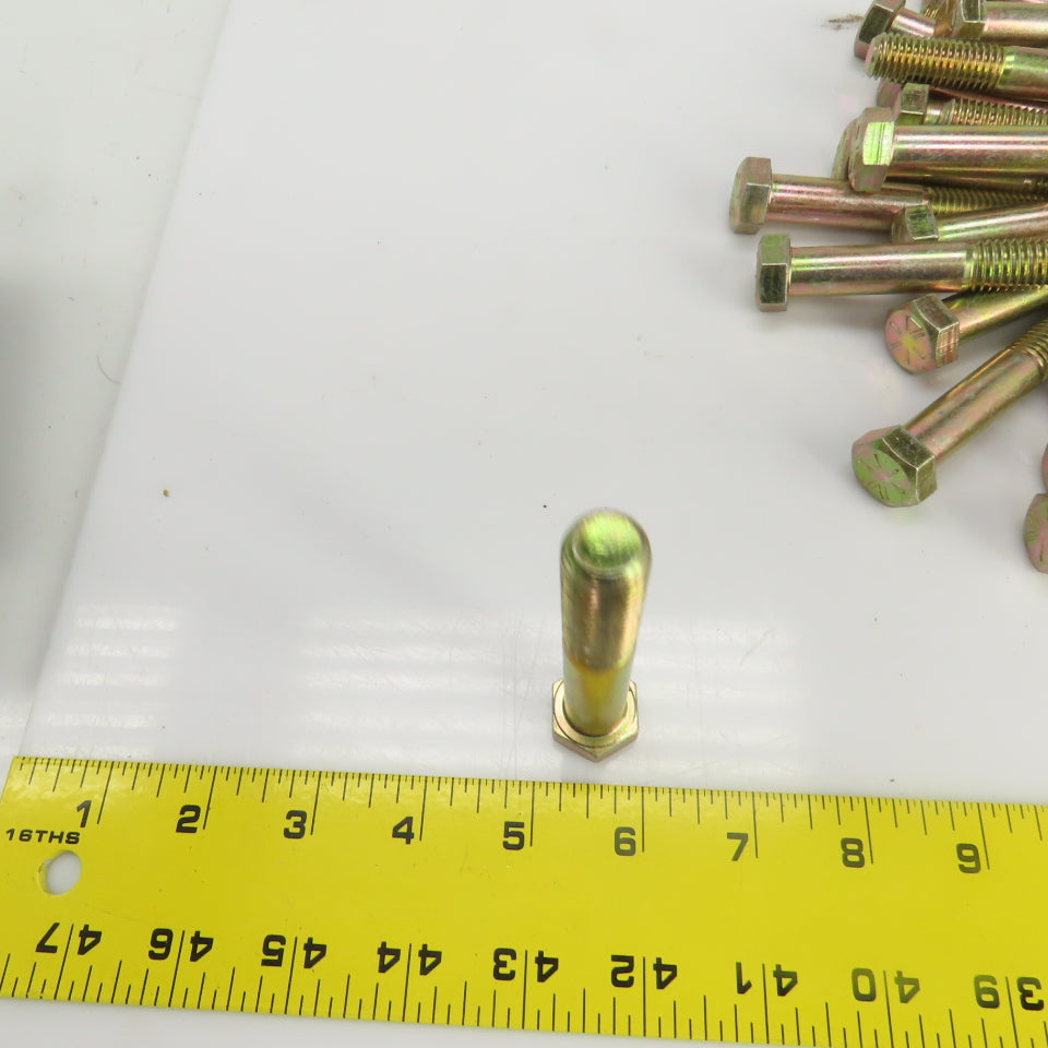 9/16"-12 x 3-1/2" Hex Head Yellow-Chromate Plated Grade 8 Cap Screw Lot Of 23