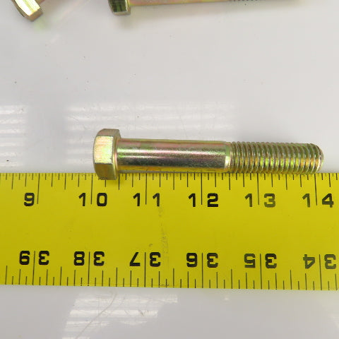9/16"-12 x 3-1/2" Hex Head Yellow-Chromate Plated Grade 8 Cap Screw Lot Of 23