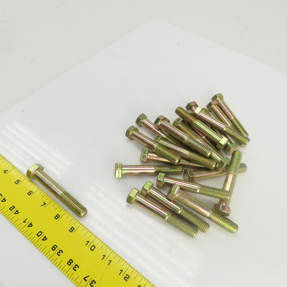 9/16"-12 x 3-1/2" Hex Head Yellow-Chromate Plated Grade 8 Cap Screw Lot Of 23