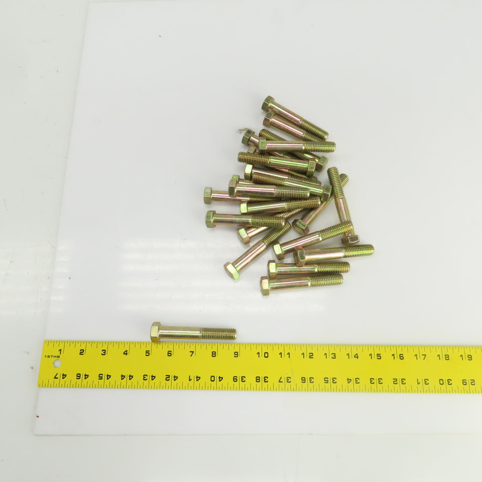 9/16"-12 x 3-1/2" Hex Head Yellow-Chromate Plated Grade 8 Cap Screw Lot Of 23