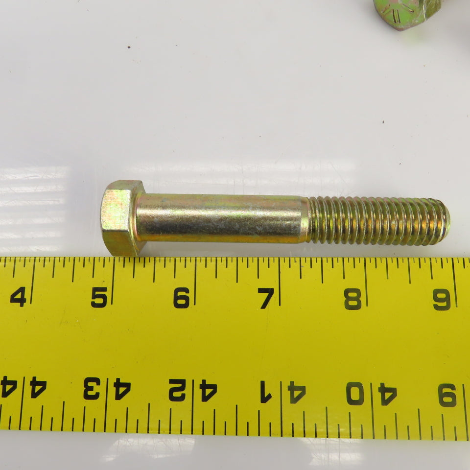 9/16"-12 x 3-1/2" Hex Head Yellow-Chromate Plated Grade 8 Cap Screw Lot Of 23