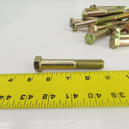 9/16"-12 x 3-1/2" Hex Head Yellow-Chromate Plated Grade 8 Cap Screw Lot Of 23