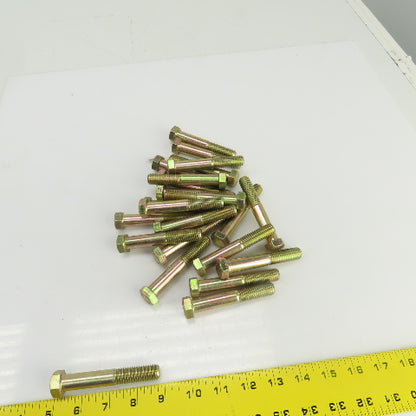 9/16"-12 x 3-1/2" Hex Head Yellow-Chromate Plated Grade 8 Cap Screw Lot Of 23