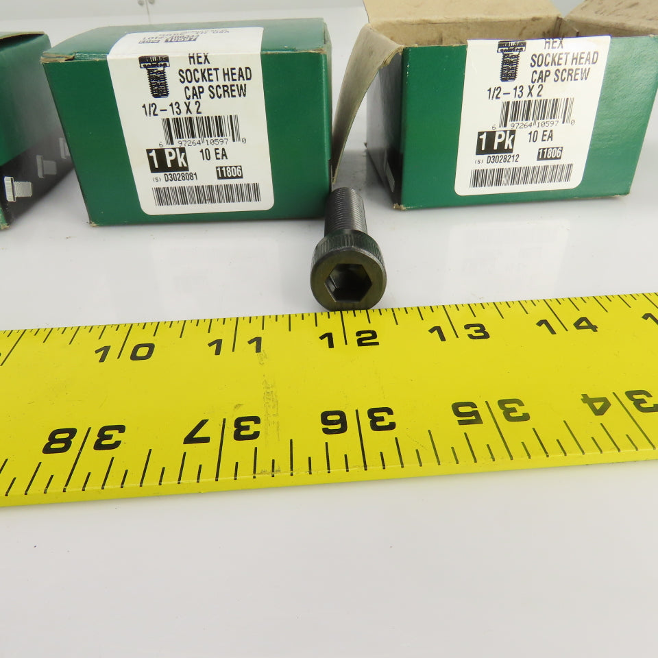 1/2"-13 x 2" Hex Socket Head Cap Alloy Steel Screw Made In USA Lot Of 30