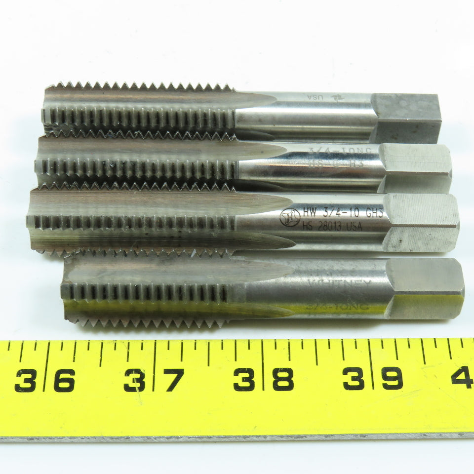 Misc. 3/4"-10 NC HSS 4F Straight Flute Thread Tap Lot of 4