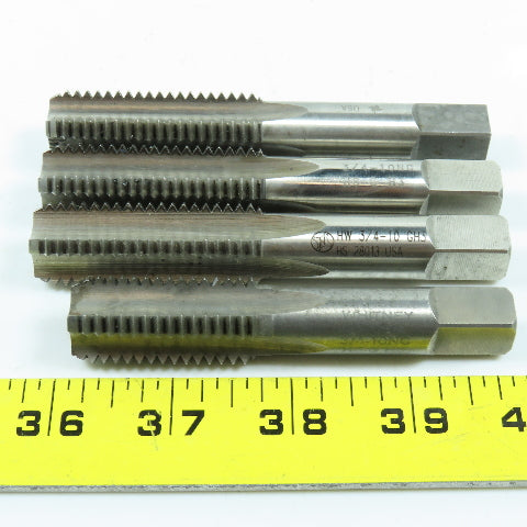 Misc. 3/4"-10 NC HSS 4F Straight Flute Thread Tap Lot of 4