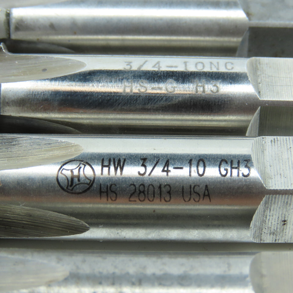 Misc. 3/4"-10 NC HSS 4F Straight Flute Thread Tap Lot of 4