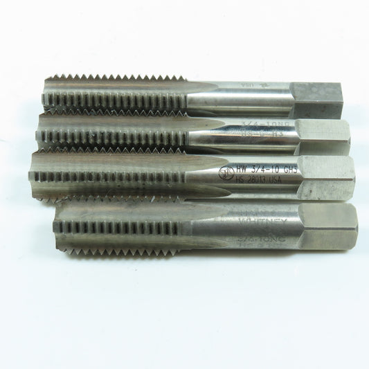 Misc. 3/4"-10 NC HSS 4F Straight Flute Thread Tap Lot of 4