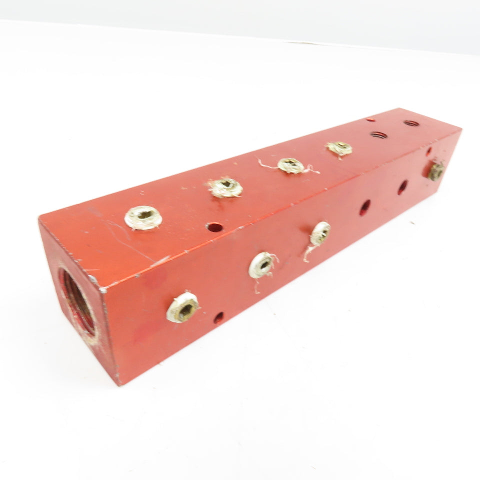14 Port Aluminum Block Air Manifold 1/4" x 1" Ports