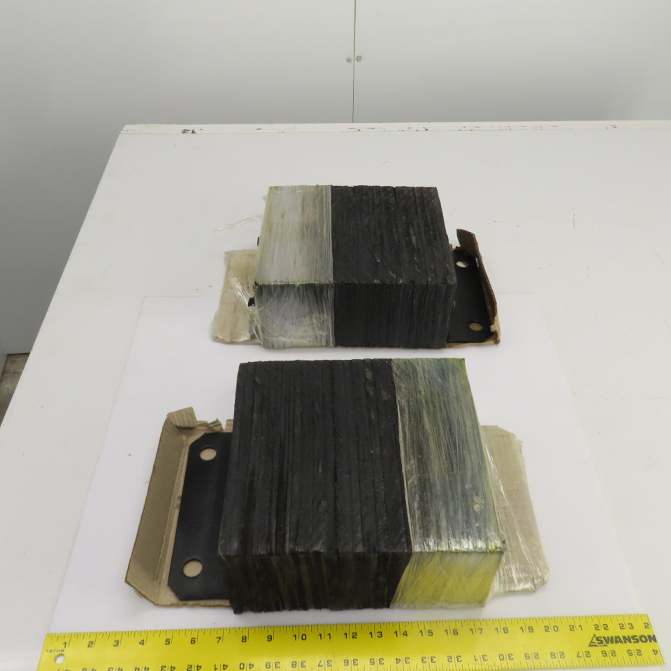 Grainger 5W823H 10-3/4"W x10"Hx4.5"D Bolt-On Laminated Rubber Dock Bumper Lot/2