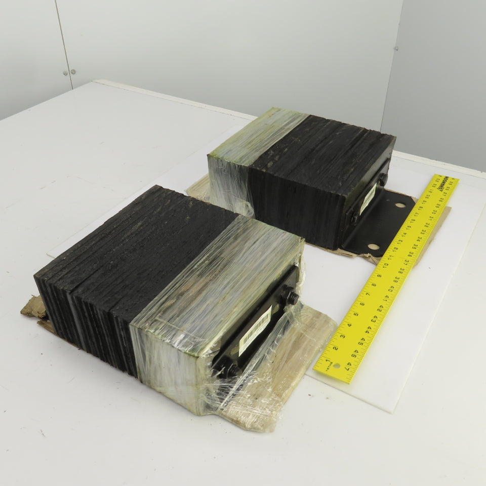 Grainger 5W823H 10-3/4"W x10"Hx4.5"D Bolt-On Laminated Rubber Dock Bumper Lot/2