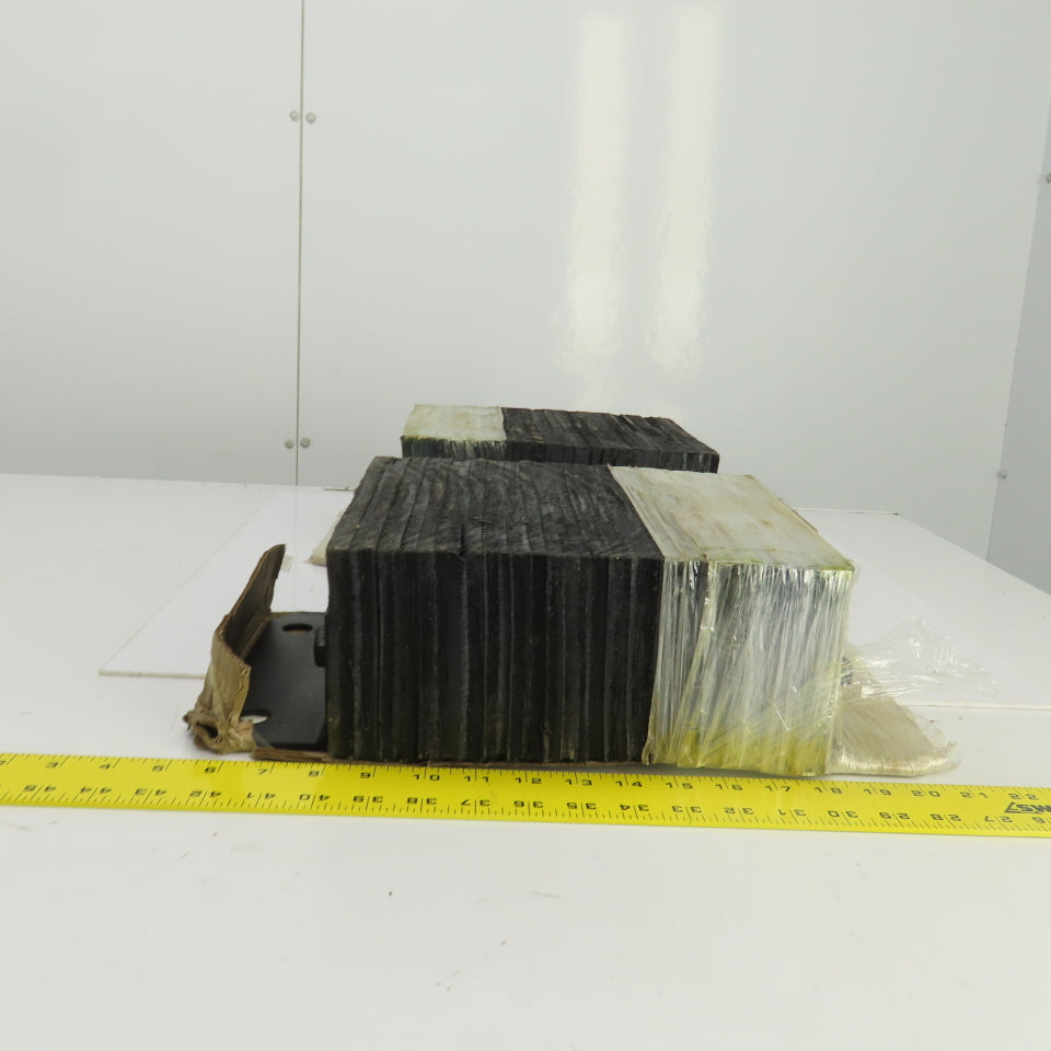 Grainger 5W823H 10-3/4"W x10"Hx4.5"D Bolt-On Laminated Rubber Dock Bumper Lot/2