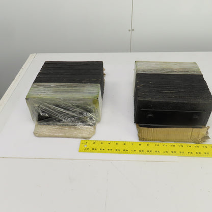Grainger 5W823H 10-3/4"W x10"Hx4.5"D Bolt-On Laminated Rubber Dock Bumper Lot/2