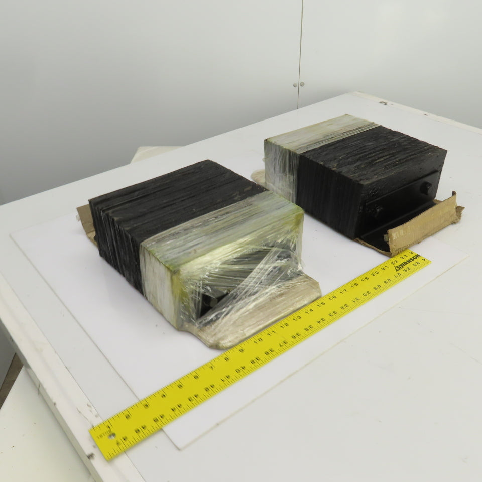 Grainger 5W823H 10-3/4"W x10"Hx4.5"D Bolt-On Laminated Rubber Dock Bumper Lot/2