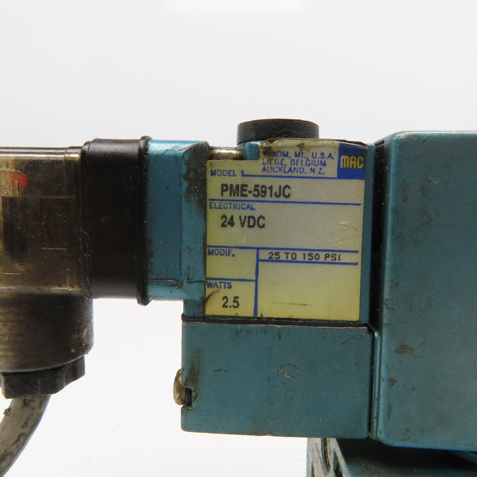 MAC MV-A1C-A111-PM-591JC9 2 Position Pneumatic Solenoid Valve 24VDC Coil